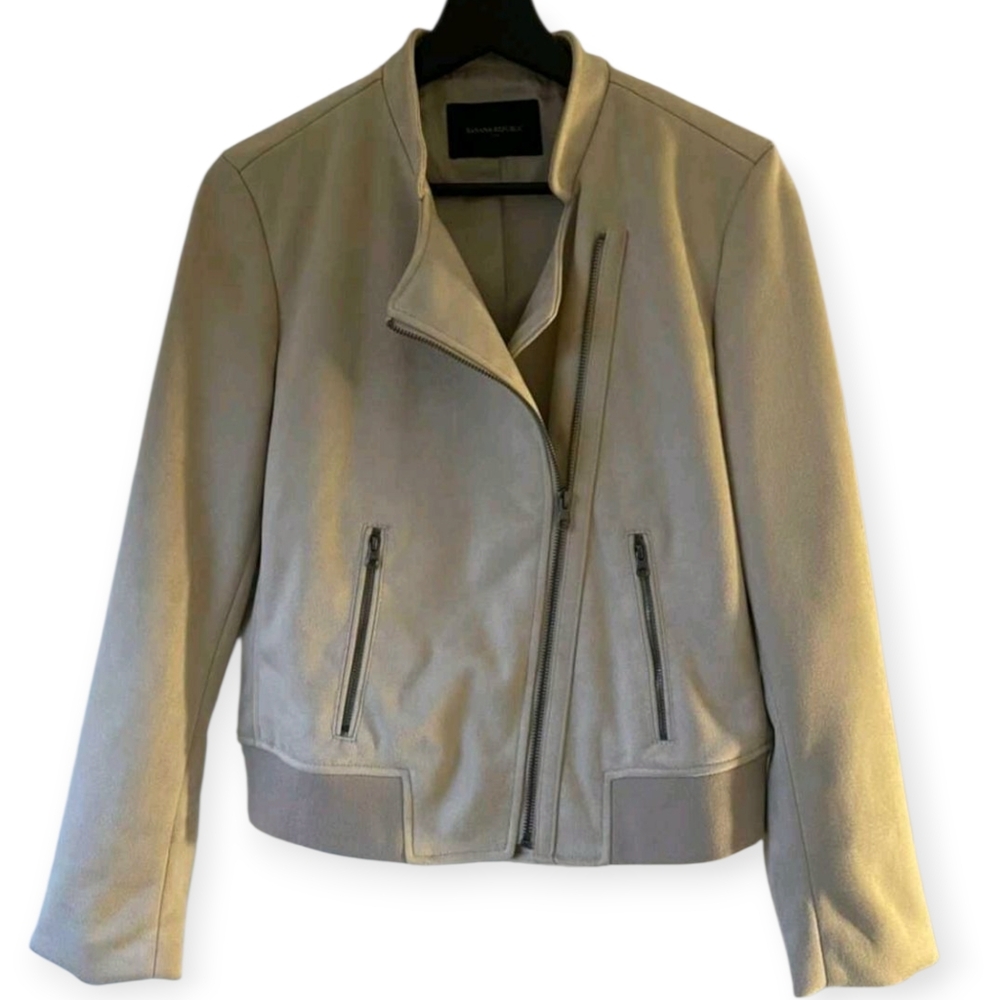 NWOT Banana Republic Vegan Suede Cream Jacket